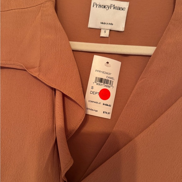 Elegant Wrap Dress in Tan - Picture 3 of 7